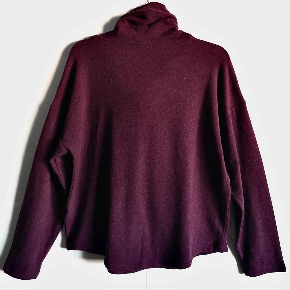 J. Crew Cowlneck Pullover in Cloudspun Yarn in Heather Burgundy Size S NWT